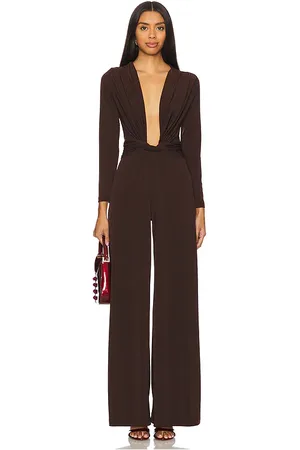 Leslie Amon Amanda Maxi Jumpsuit in - Chocolate. Size L (also in M, S).