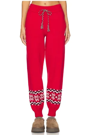 The Upside Keystone Jojo Knit Jogger in - Red. Size L (also in M, S, XS).