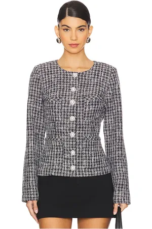 MAJORELLE Evelyn Jacket in - Black,White. Size L (also in M, S, XL, XS).