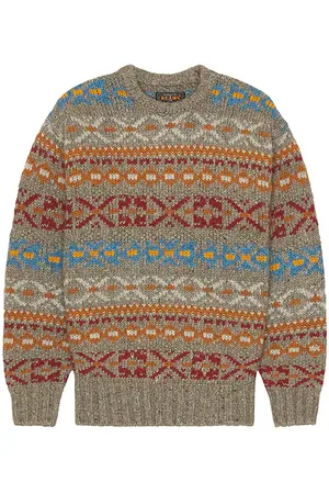 Beams Crew Fair Isle Pattern 3G in - . Size L (also in XL/1X).