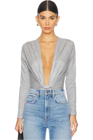 Leslie Amon Amanda Bodysuit in - Grey. Size L (also in M, XL).
