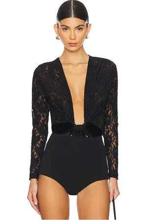 Leslie Amon Amanda Bodysuit in - Black. Size M (also in S, XS).