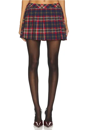 MAJORELLE Lara Mini Skirt in - Red. Size L (also in M, S, XL, XS).