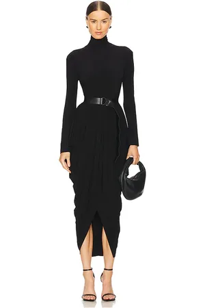 Norma Kamali Long Sleeve Turtleneck Waterfall Dress in - . Size XS (also in XXS).