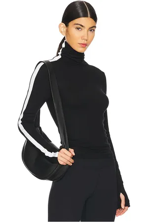 Splits59 Jackson Rib Full Length Turtleneck Top in - Black. Size S (also in XS).