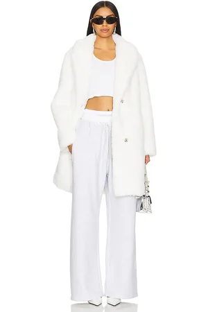 MORE TO COME Elaine Faux Fur Coat in - White. Size L (also in M, S, XL).