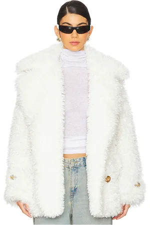 Free People Sophie Faux Fur Peacoat in - White. Size L (also in M, S, XL, XS).