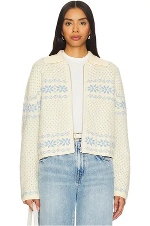 Tularosa Kerra Fairisle Jacket in - Lemon. Size L (also in M, S, XS).