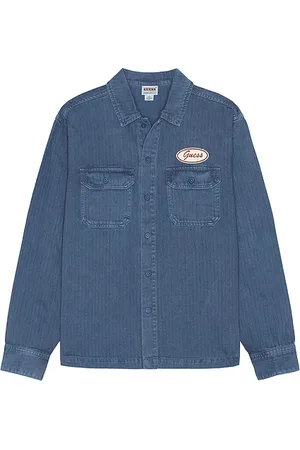Guess Vintage Patch Work Shirt in - Blue. Size L (also in S).
