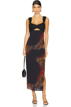 Runaway The Label Dinah Midi Dress in - Black. Size M (also in XL/1X, XS).