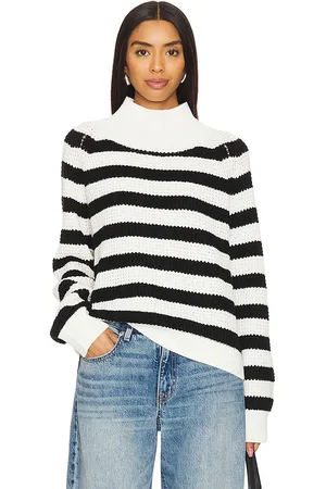 LnA Oscar Stripe Sweater in - Black,White. Size L (also in M, S, XL, XS).