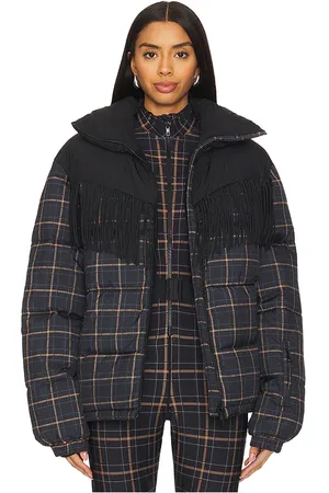 The Upside Lumiere Fox Puffer Jacket in - Black. Size L (also in M, S, XS).
