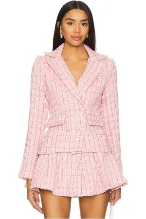 MORE TO COME Ashtyn Tweed Blazer in - Coral. Size S (also in XL).