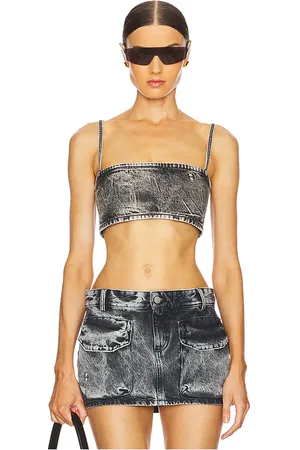 Icon Denim Cady Mini Top in - Black. Size L (also in M, S, XL).