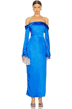 Runaway The Label Arielle Maxi Dress in - Blue. Size L (also in M, S, XL/1X, XS).