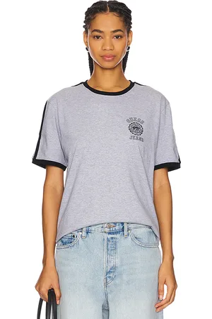 Guess Stripes Tee in - Grey. Size L (also in M, S, XL/1X).