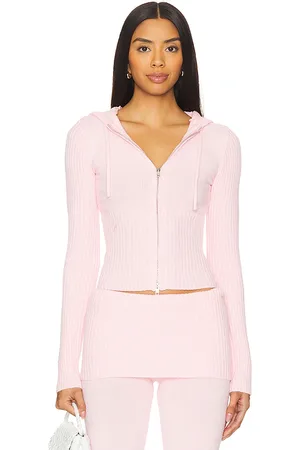 Frankies Bikinis Heritage Cloud Knit Hoodie in - Pink. Size L (also in M, S, XS).