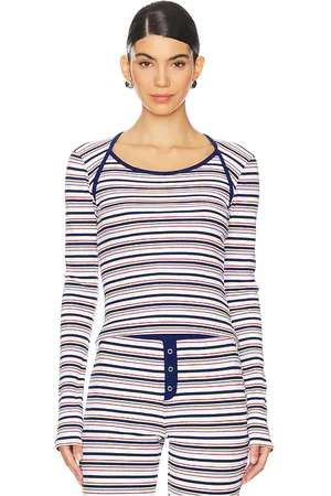 Frankies Bikinis Blair Rib Shirt in - Multi. Size L (also in M, S, XS).