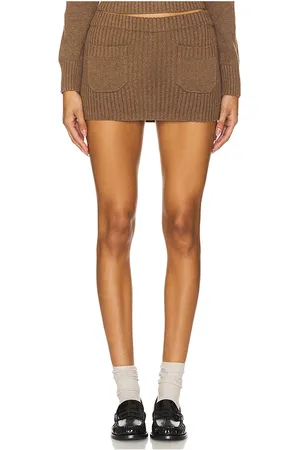 Frankies Bikinis Ashton Cotton Knit Skort in - Brown. Size L (also in M, S, XS).