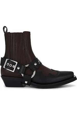 Ganni Western Boot Bicolor in - Chocolate. Size 39 (also in 40, 41).