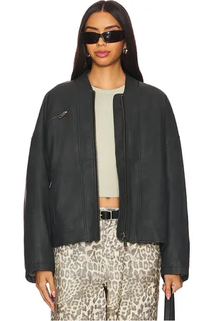Free People X We The Free Vinny Faux Leather Bomber in - . Size L (also in M, XL).