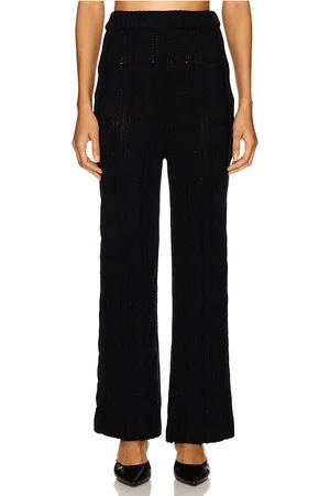 Rowen Rose Knit Pant in - Black. Size L (also in M, S, XS).