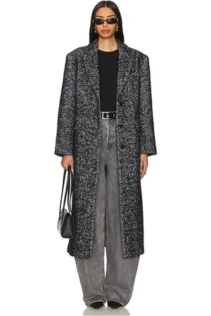 ANINE BING Quinn Coat in Black and White Tweed in - Black. Size M (also in XS).