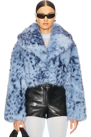 LaMarque Danika Faux Fur Coat in - Baby Blue. Size M (also in S).