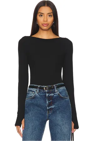 LnA Bellina Ribbed Long Sleeve Top in - . Size L (also in M, S, XS).