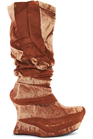 Masha Popova Drapey Slouch Boots in - Brown. Size 36 (also in 39).