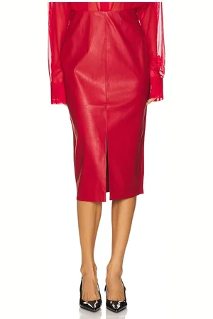 BROCHU WALKER Esme Skirt in - Red. Size L (also in M, S, XS).