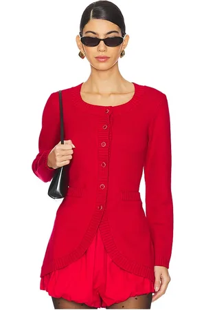 POSSE Sabrina Long Sleeve Cardigan in - Red. Size L (also in M).