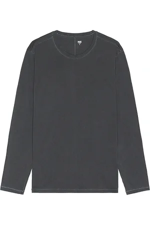 Paige Enzo Long Sleeve Tee in - Grey. Size L (also in M, S, XL/1X).