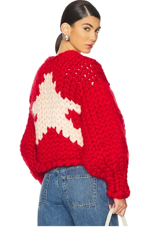 Hope Macaulay Red Star Colossal Knit Jacket in - Red. Size M/L (also in S/M).