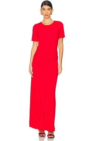 Simkhai Nalani Short Sleeve Gown in - Red. Size 0 (also in 00, 2, 4, 6, 8).