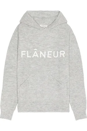 FLÂNEUR Knitted Logo Hoodie in - . Size L (also in M, XL/1X).