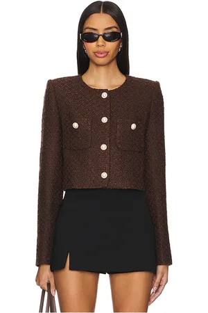 MAJORELLE Riah Jacket in - Chocolate. Size L (also in M, S, XS).