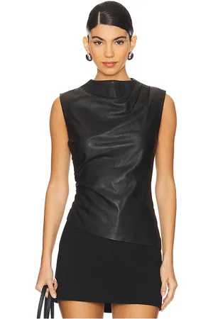 AEXAE Leather Ruched Top in - . Size S (also in XS).