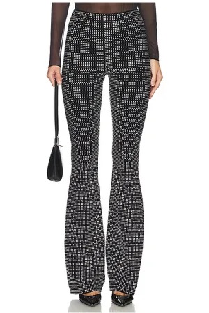 GOOD AMERICAN Crystal Pull On Flare Leggings in - Black. Size 3X (also in 4X, 5X, L, M, S).