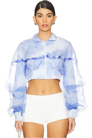 SUSAN FANG Layered Organza Cropped Jacket in - Baby . Size L (also in M, S, XS).