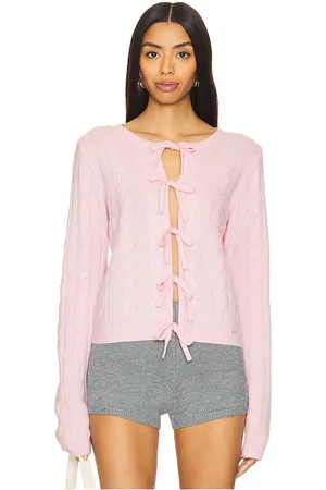 Ganni Cashmere Mix Tie String Cardigan in - Pink. Size L (also in XS).