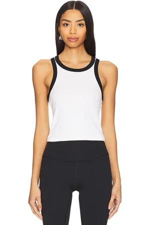 Splits59 Kiki Rib Crop Top in - White. Size M (also in S, XS).