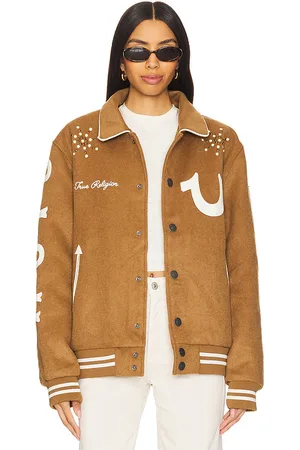 True Religion Wool Varsity Jacket in - Brown. Size M (also in XL/1X).