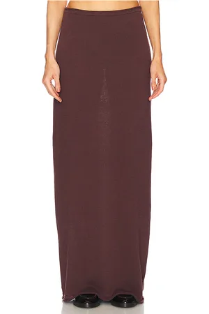 Helsa Palmer Knit Skirt in - Brown. Size L (also in M, S, XL, XS, XXS).