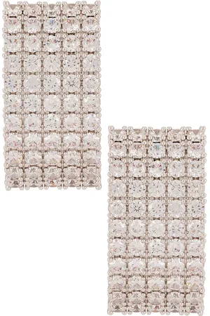 Self-Portrait Crystal Chainmail Earrings in - Metallic . Size all.