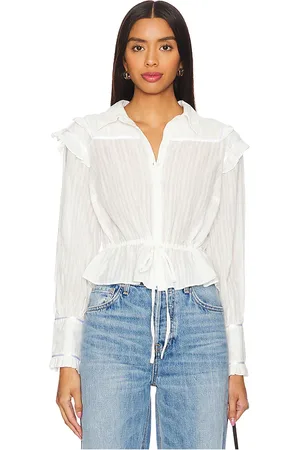 Free People Solid Daybreak Blouse in - White. Size L (also in M, XL, XS).