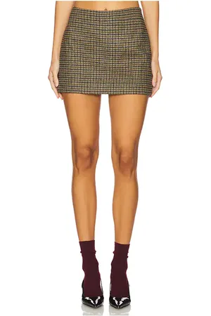EAVES Stav Mini Skirt in - Tan. Size L (also in M, S).