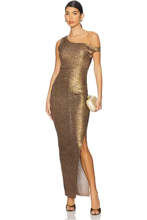 Norma Kamali Drop Shoulder Fitted Gown in - Brown. Size L (also in M, XL).
