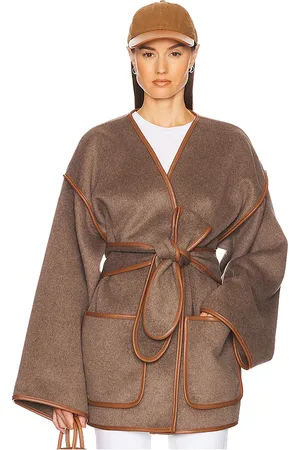 Helsa Wool Blend Blanket Coat in - Brown. Size L/XL (also in S/M, XXS/XS).