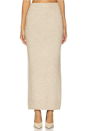 EAVES Amaya Knit Maxi Skirt in - Ivory. Size L (also in M, S).